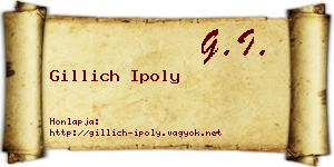 Gillich Ipoly névjegykártya